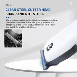 qunex care Original Km-Pg 232 Professional Hair Clipper With 240Min Runtime | Trimmer for Men 120 Min Runtime 4 Length Settings | Black & White image 3