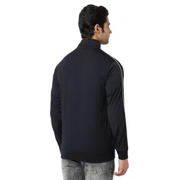 glito Black Solid With Stripe Stretchable Regular Fit Sports Wear Jacket/Upper For Men image 4