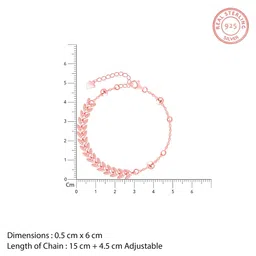 giva 925 Silver Rose Gold Leafy Breeze Bracelet, Adjustable | Gifts for Women and Girls | With Certificate of Authenticity and 925 Stamp | 6 Months Warranty image 3