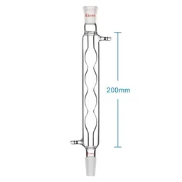 Salco Borosilicate Glass Allihn Condenser with 24/40 Joint 200mm Jacket Length Lab Glass Condenser image 2