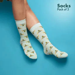 hexafun Unisex 100% Organic Premium Pure Cotton Stylish Printed Pastel Colored Socks for Men and Women Combo Pack image 3