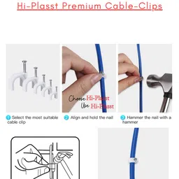 hi plasst pins n plugs Hi-PLASST (5mm,100pcs) Wire Fastener Circle Cable Clips with Metal Nails for Cable Management, Cord Organizer, round wire clamps for Hanging Cables Fitting on wall (5mm, 100) image 5
