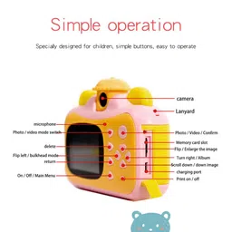 Andoer Children's Camera, Instant Camera, 1080P 12MP Digital Camera, 2.4 Inch IPS Screen, WiFi, 32GB Memory Card, Pink, Gift for Kids image 3