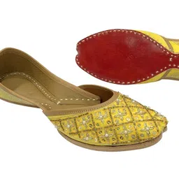 eshoe ethnic Bridal Punjabi Jutti for Women Flats Handmade Mojari Shoes Ethnic Wedding Juttis image 4