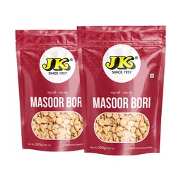JK Masoor Bori 200 grams - Authentic Handmade Bengali Specialty | Protein-Rich, No Cholesterol | Traditional Flavor, No Additives (Pack of 2) image 1