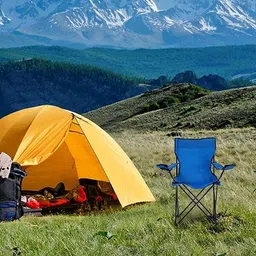 Mokshith Portable Foldable Camping Big Chair with Free Carry Bag for Fishing/Beach Picnic/Travelling/Lawn/Home/Etc Extra (Multi Color) image 2