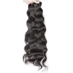 cabello Machine Weft Human Hair Extensions, Lenght 30 Inches Long, 100% Virgin Brazilian Remy Human Hair, Natural Black, 100 Grams For Women image 1