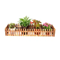 mtz Makeup Toy Wooden Garden Plant Borders Wood Garden Fence Interlocking Panels Wooden Garden Fence Panels Picket Fence Roll Border Interlocking Border Panels Garden Edging Landscape (40x160cm Border) image 5