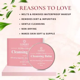 elishine Makeup Remover Balm - Cleansing Balm for Face, For Clean, Smooth & Dewy Skin, Make up Remover, Non Greasy Makeup Cleanser, Cleanses Dirt, Makeup & Sunscreen | For All Skin Types | 50g image 4