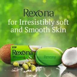 Rexona Coconut and Olive Oil Soap For Silky Smooth Skin, 4X100 g image 4