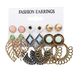 shining diva fashion 6 Pairs Combo Stylish Drop Earrings for Women (Silver Gold)(9919er) image 2
