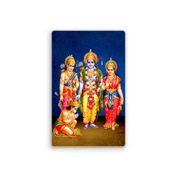 EVERCAREGIFTS Bhagwan Shri Ram Darbar Photo Fridge Magnet God Photo Magnet Birthday Gifts for Hindu Deity Ram Sita Lakshman Fridge Magnet Kitchen Décor Home Decoration Size: 8.2 x 5.2 CM image 1