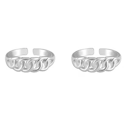 giva 925 Silver Flowing Links Toe Rings, Adjustable| Toe Rings for Women and Girls | With Certificate of Authenticity and 925 Stamp | 6 Month Warranty image 1
