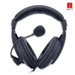 Iball Rocky Wired Over Ear Headphones with Mic I Headphone jack - 3.5mm I Impedance - 32Ω I Output power - 100mW I 2-pin Audio Jack I Sensitivity - 110dB (Black) image 2