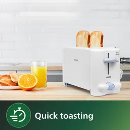 PHILIPS Hd4815/01 2-Slice 800 Watts Pop-Up Toaster (White) image 3