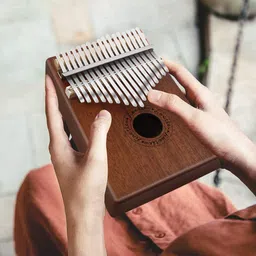 FRENYEAR Wood Kalimba 17 Keys Thumb Piano with Tuning Hammer | English Study Instruction & Protective Box Portable Mbira Wood Finger Piano | Special Gifts for Kids and Adults Music Lovers image 5
