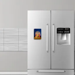 EVERCAREGIFTS Bhagwan Shri Ram Darbar Photo Fridge Magnet God Photo Magnet Birthday Gifts for Hindu Deity Ram Sita Lakshman Fridge Magnet Kitchen Décor Home Decoration Size: 8.2 x 5.2 CM image 3
