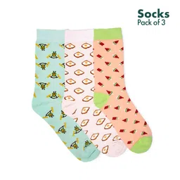 hexafun Unisex 100% Organic Premium Pure Cotton Stylish Printed Pastel Colored Socks for Men and Women Combo Pack image 2