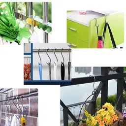 rare-zone Heavy Duty Hooks Stainless Steel S Shaped Hanging Hangers Hooks for Kitchen, Bathroom, Bedroom and Office: Pan, Pot, Coat, Bag, Plants (Height - 3.5 Inch, Thickness - 4 mm ) (6) image 5