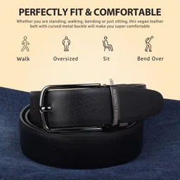 hayes london PU Leather Belt for Men – Reversible Belt for Formal and Casual Wear (KANSAS-GREY-34) image 4