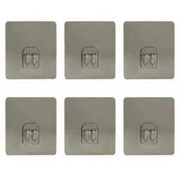 vaisag house Magic Plastic Self Adhesive Sticker Wall Hook Multi-Surface Hooks for Hanging Bathroom Self Corner Shelves Heavy Duty Hook Pack of 6 image 1