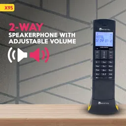 Beetel X95 Flagship Designer Cordless landline,Proudly Designed in India,2.4GHz,Dual Tone,Blue-White LCD,2-Way Speaker Phone,Ringer & Volume Control,Auto Answer,Alarm(X95)(Black/Yellow) image 5