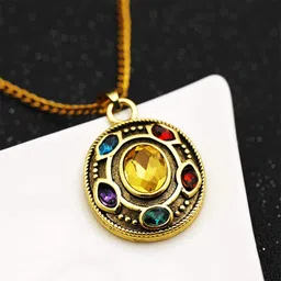 rvm jewels Infinity War Endgame Thanos 6 Gauntlet Power Stones Pendant Necklace Fashion Jewellery Accessory for Men and Women image 2