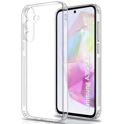 TheGiftKart Back Cover Soft Case for Samsung Galaxy A35 5G | Best Camera Protection | Inbuilt Dust Plugs & Anti-Slip Grip | Ultra Clear Slim Back Cover Case for Samsung A35 5G (Silicone, Transparent) image 1