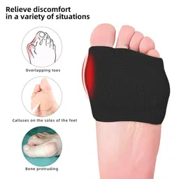 Digolex Forefoot Pad for pain relief- Ball of Foot Cushion for Metatarsalgia Bunion Corrector Toe Sleeve- Hallux Valgus Foot support for pain relief- Metatarsal Pads for Men and Women (1 Pair) (Black) image 2