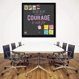 ArtzFolio Motivational Quotes Art D7 | Bulletin Board Notice Pin Board | Vision Soft Board Combo with Thumb Push Pins & Sticky Notes | Black Frame | 20 x 20 inch (51 x 51 cms) image 5