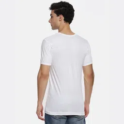ramraj cotton Pack of 5 Men's White Round Neck Half Sleeve Cotton Undershirt Vest (White;90) image 2