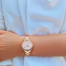 titan Quartz Analog Rose Gold Dial Stainless Steel Watch for Women-2648WM04 image 2