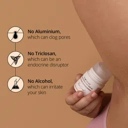 Carmesi Natural UnderArms Roll On Deodorant for Women | 95% Natural + 5% Essential Ingredients | For Fresh Underarms All Day | No Alcohol & Aluminium | Floral Sunset | 50 ml (Pack of 3) image 5