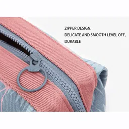 Cosmetic Bag, Make Up Bag, Water-Resistant Zipper Large Travel Makeup Organizer, Toiletry Pouch For Women, Portable Travel Makeup Bag For Girls (Flamingo, Width:13 Cm) image 4