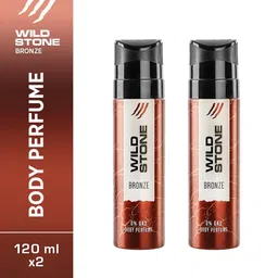 Wild Stone Bronze Perfume Body Spray No Gas Deo for Men Combo Pack of 2 (120ml each) image 2