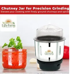 Mixer Grinder Chutney Jar, 400ml, suitable for Bajaj, Havells, Crompton, Lifelong, Sumeet, and others LIFE FARM ORGANICS image 2