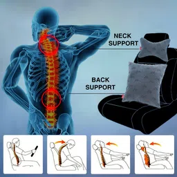 Elegant Polyester Cu02 Grey Car Seat Neck Rest Pillow And Cushions (Set Of 4) image 4