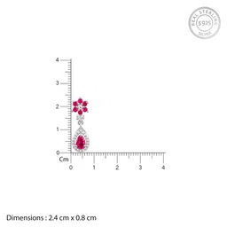giva 925 Silver Pink Flower Mini Drop Earrings| Gifts for Girlfriend, Gifts for Women & Girls| With Certificate of Authenticity and 925 Stamp | 6 Months Warranty image 4