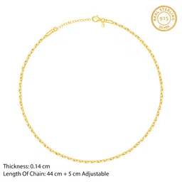 giva 925 Silver Golden Tranquil Waters Chain | Gifts for Women and Girls | With Certificate of Authenticity and 925 Stamp | 6 Months Warranty* image 4