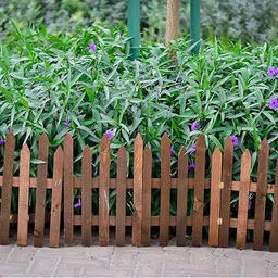 mtz Makeup Toy Wooden Garden Plant Borders Wood Garden Fence Interlocking Panels Wooden Garden Fence Panels Picket Fence Roll Border Interlocking Border Panels Garden Edging Landscape (40x160cm Border) image 4