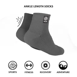 KUE Graduated Compression Socks | Women & Men|Formal, Sports, Running & Fitness|Improved Blood Circulation, Pain Relief, Recovery|Ankle Length|Combo Packs image 5