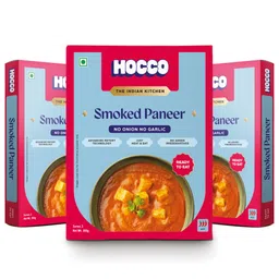 HOCCO Ready To Eat Jain Smoked Paneer | Just Heat & Eat | No Added Perservatives & Colour | Ready To Cook & Eat | Just Add Hot Water & Meal Ready In 5 Minutes | Microwaveable_Serves 2 People -300 gm Pack Of 3 image 1