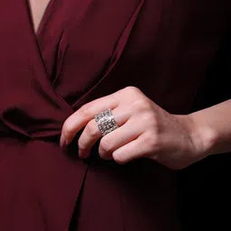 giva 925 Silver Zircon Studded Supple Ring Cum Bracelet | Adjustable Bracelet for Women & Girls | With Certificate of Authenticity and 925 Stamp | 6 Month Warranty* image 3