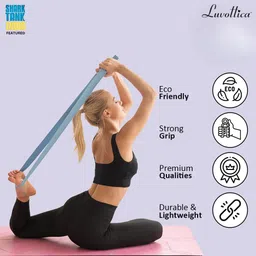 luvottica Yoga Belt with Extra Safe Adjustable D-Ring Buckle For Yoga, Body Stretching & Pilates | 8 Ft. Premium Cotton, Multicolor image 2