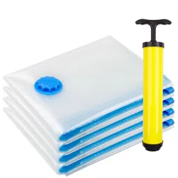wow smart WOWSMART 4 Jumbo Size Vacuum Storage bags Cloth organiser for storage, Space saver Underbed storage vacuum sealer bags for blankets, quilts, space saving self compression organizer image 1