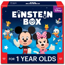 Einstein Box Featuring Disney for 1-Year-Old Boys/Girls Toddler| Board Books and Pretend Play Gift Pack| Learning and Educational Toys| with Mickey and Minnie Mouse| Winnie The Pooh (1 Box Set) image 1
