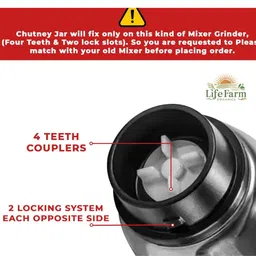 Mixer Grinder Chutney Jar, 400ml, suitable for Bajaj, Havells, Crompton, Lifelong, Sumeet, and others LIFE FARM ORGANICS image 4