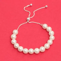 Amazon Brand - Nora Nico 925 Sterling Silver BIS Hallmarked Jewelry Pearl Sliding Bolo Bracelet for Women image 3