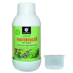 OrganicDews Liquid Fish Fertilizer for Plants 250 ml with Measuring Cup 25 ml - All Purpose Liquid Fertilizer Vigorous Growth Compost Starter 250 ml image 1