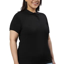 wear your opinion Womens Plus Size Polo Collar Neck T-Shirt Top image 1